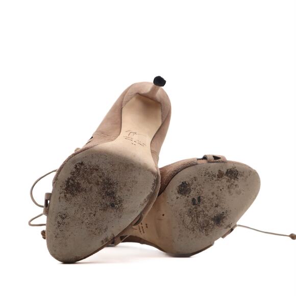 Guiseppe Zanotti Coline Suede Laser Cut Lace Up Stiletto Heels Size 36 - Picture 5 of 10